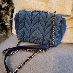 Kate Spade Blue Quilted Chain Shoulder Bag